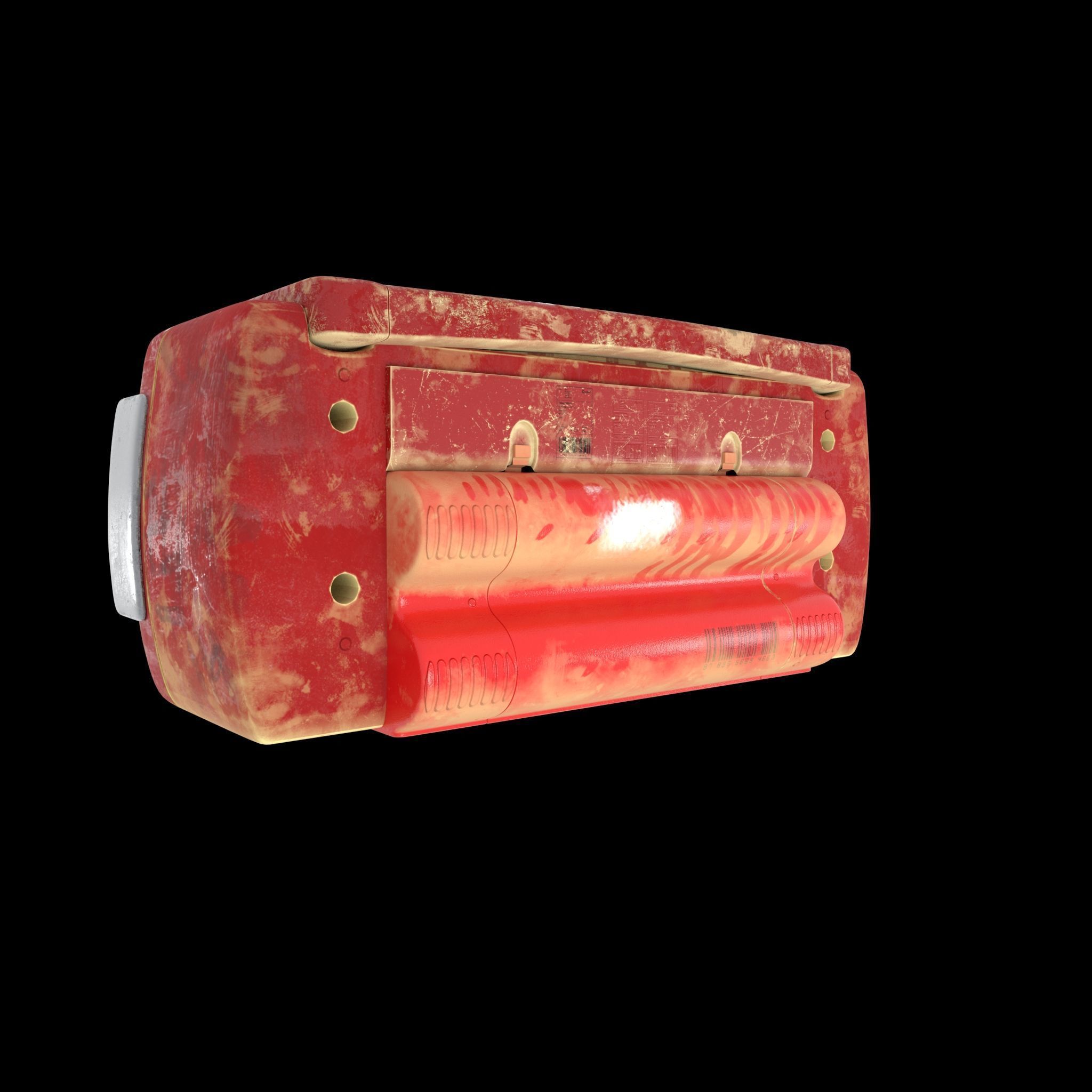 old radio cassette damged 3D model_2