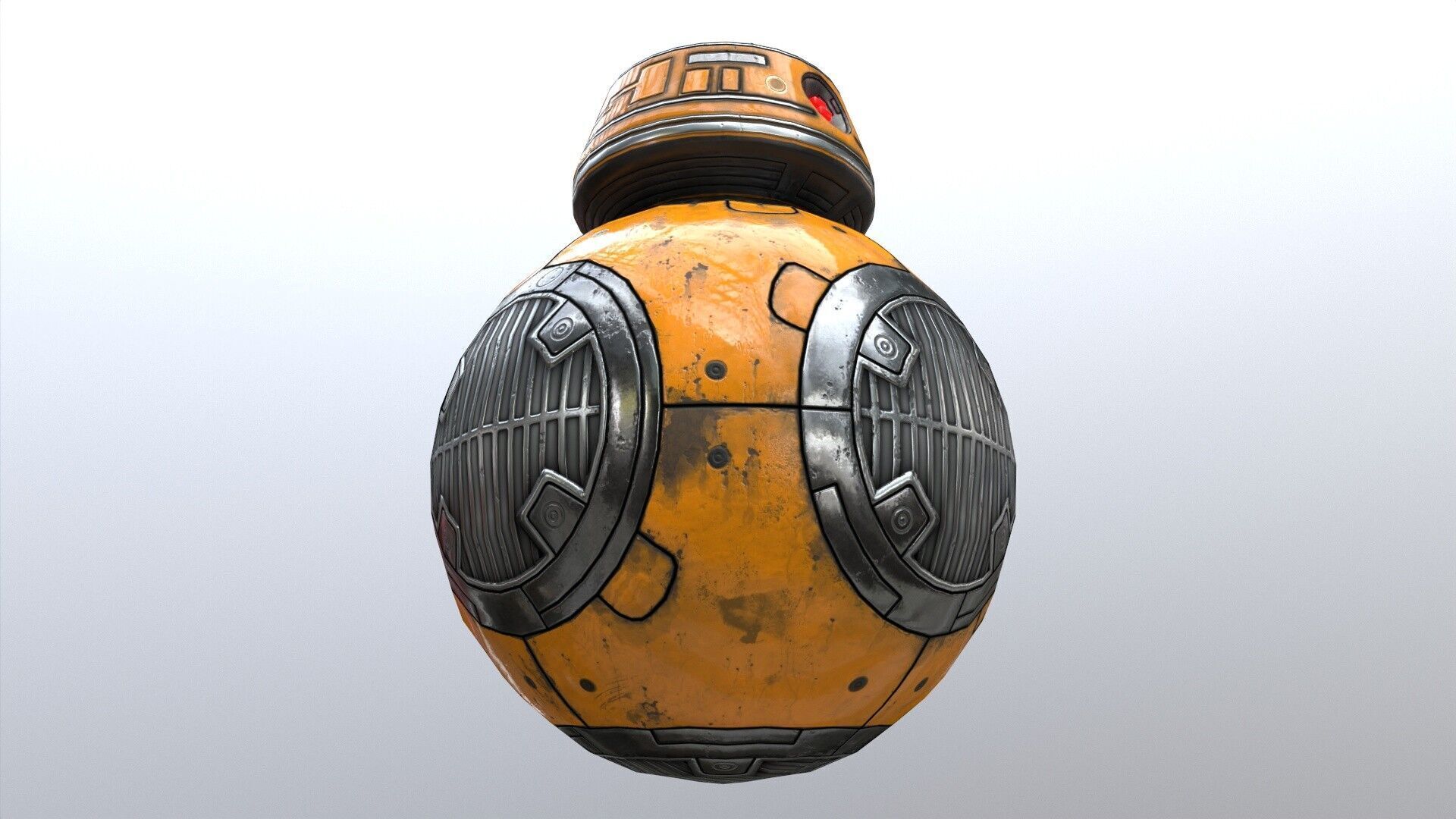 Star Wars BB-9E Robot Droid Yellow Low-poly 3D model_5