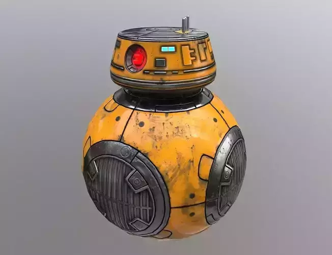 Star Wars BB-9E Robot Droid Yellow Low-poly 3D model
