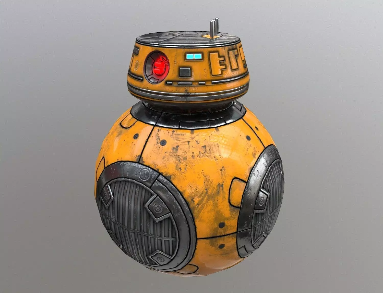 Star Wars BB-9E Robot Droid Yellow Low-poly 3D model_0