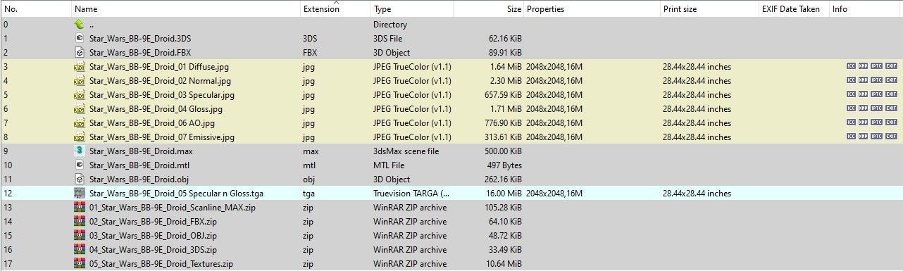 Star Wars BB-9E Robot Droid Yellow Low-poly 3D model_20