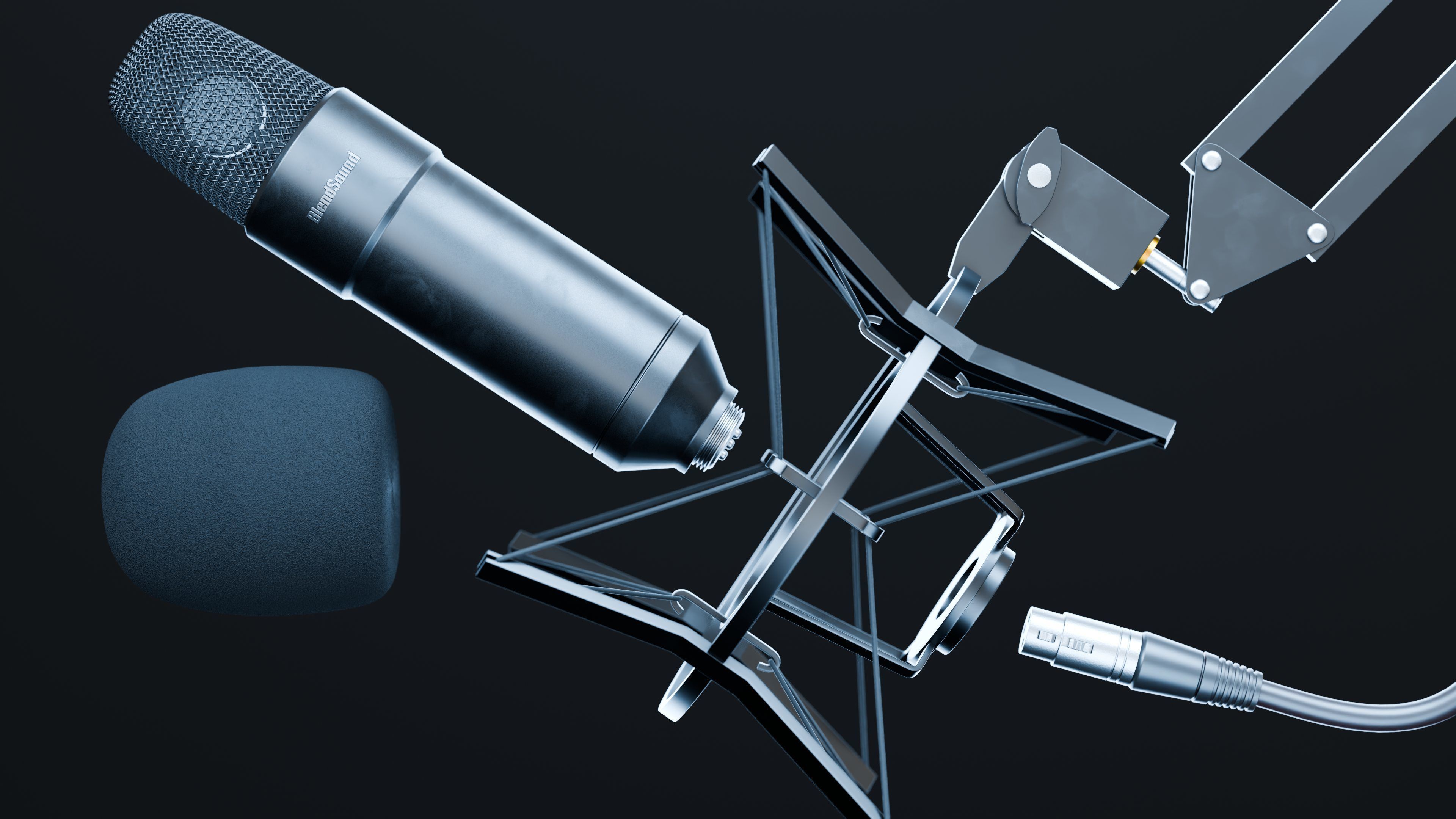 Realistic Studio Microphone 3D model_19