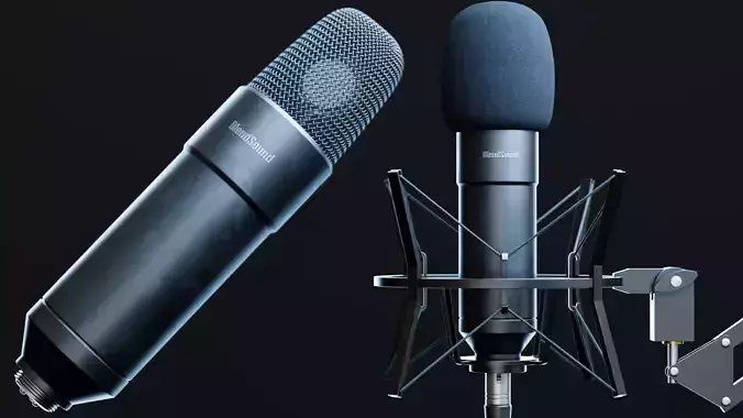 Realistic Studio Microphone 3D model