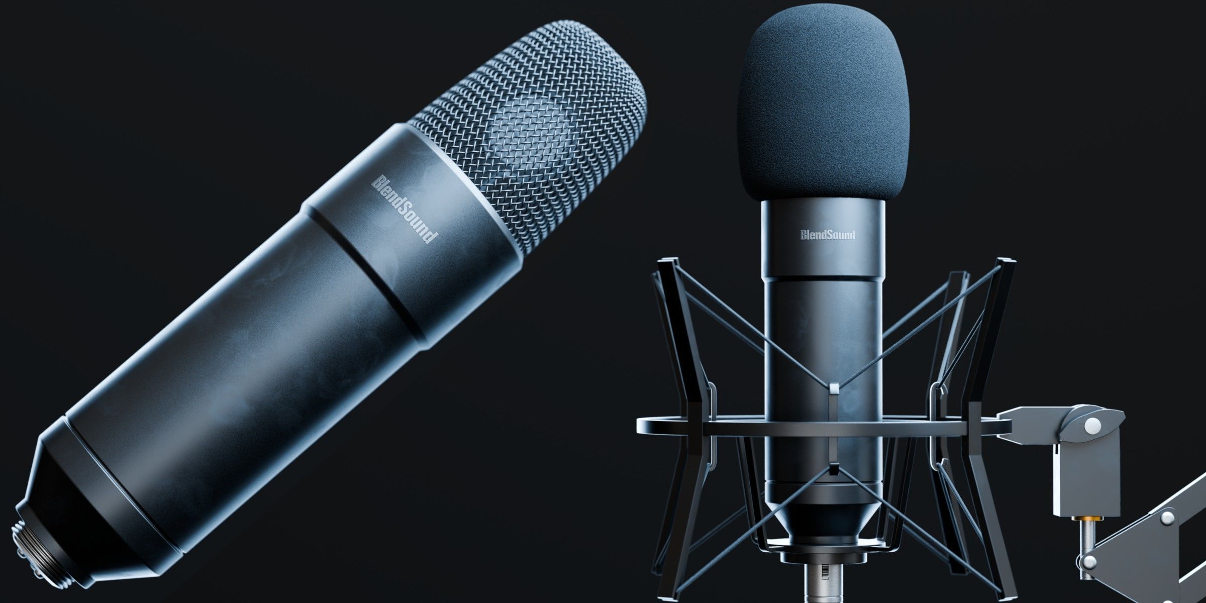 Realistic Studio Microphone 3D model_5