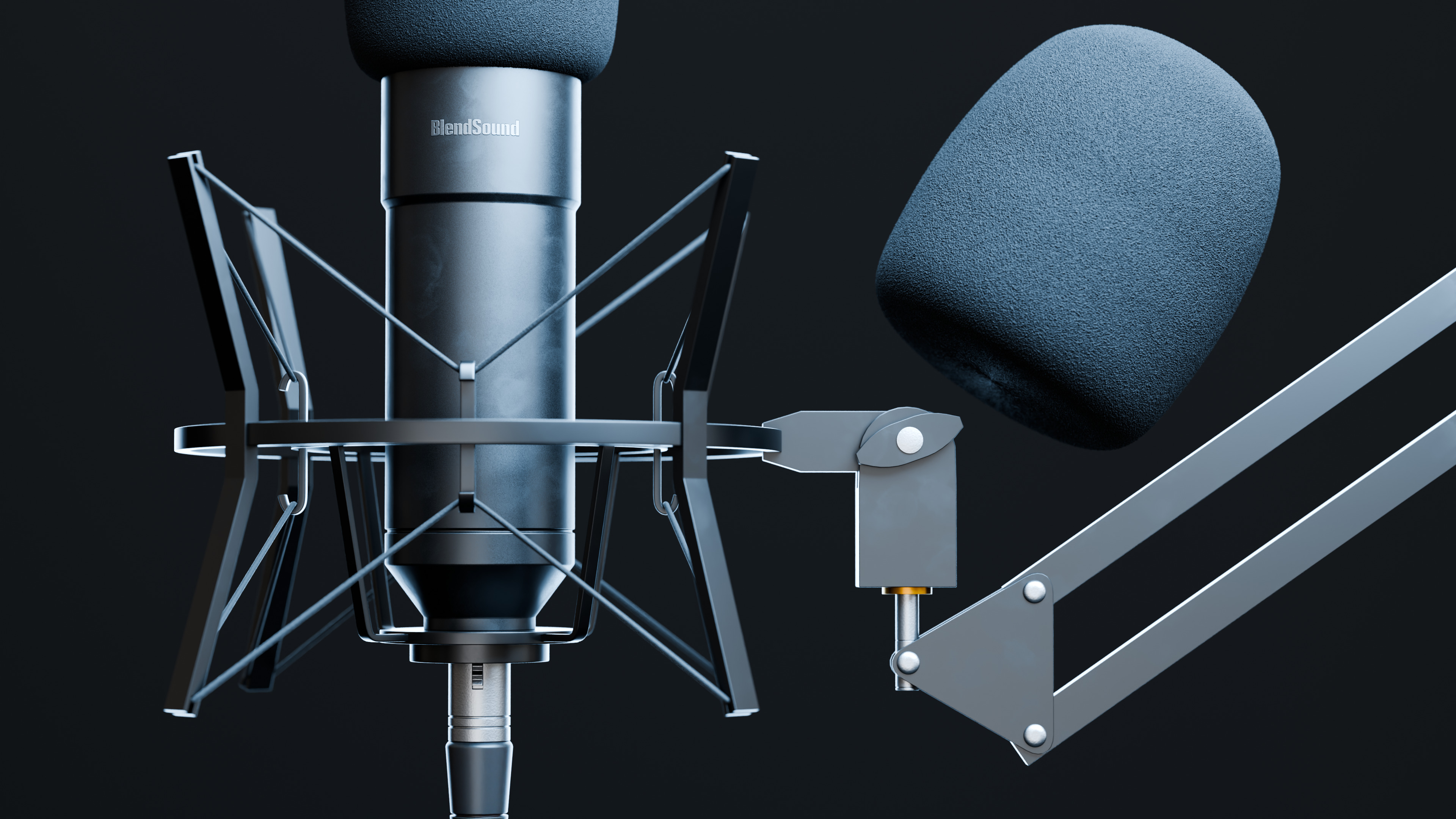 Realistic Studio Microphone 3D model_3