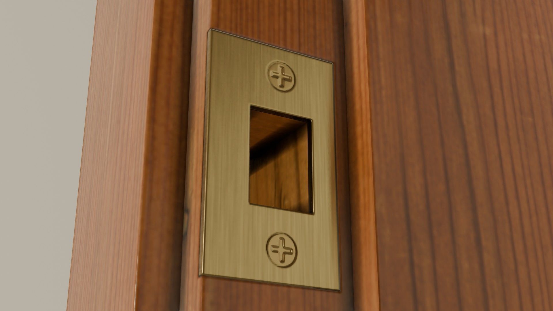 Wooden Varnished Door Low-poly 3D model_8