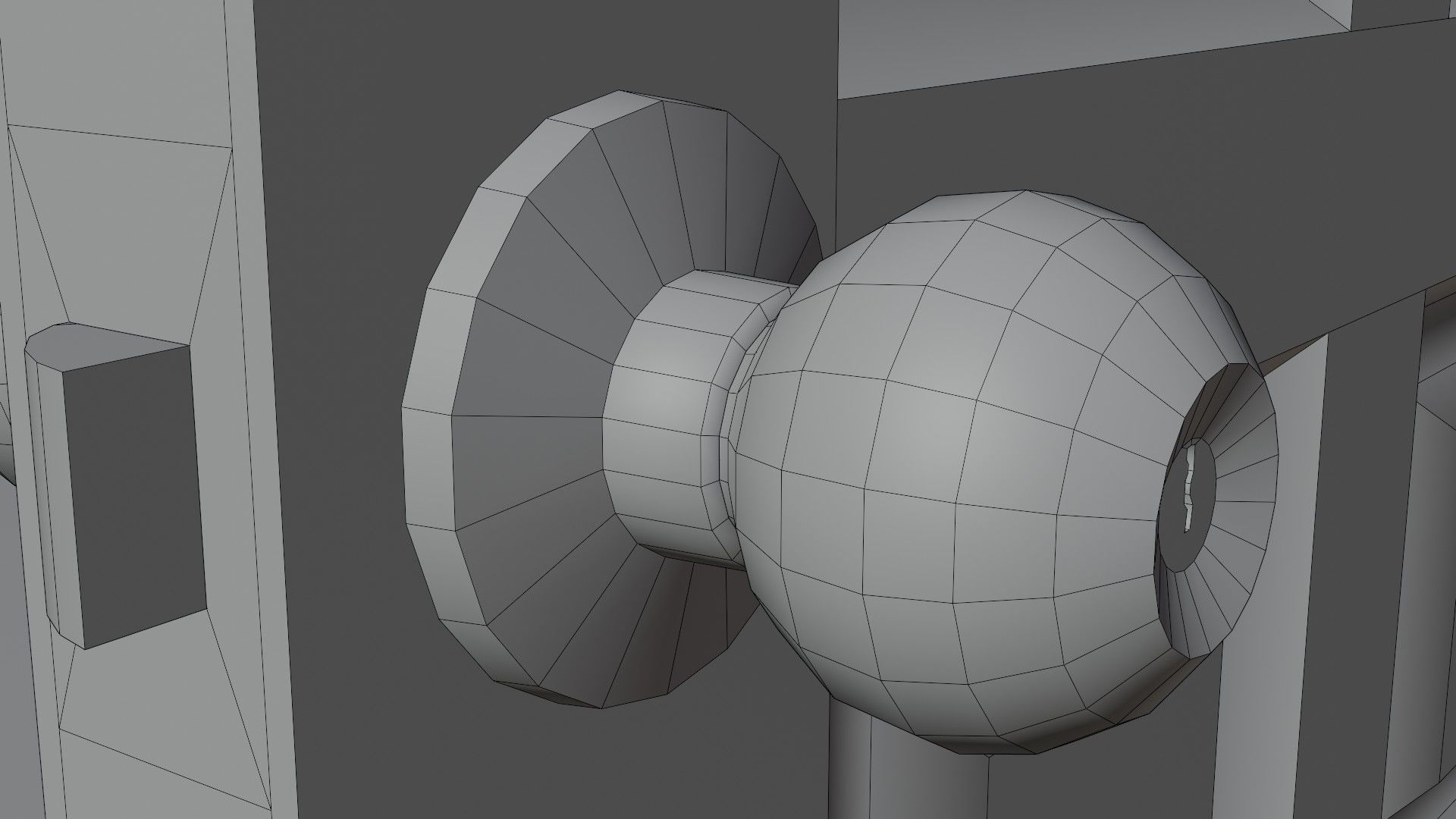 Wooden Varnished Door Low-poly 3D model_15