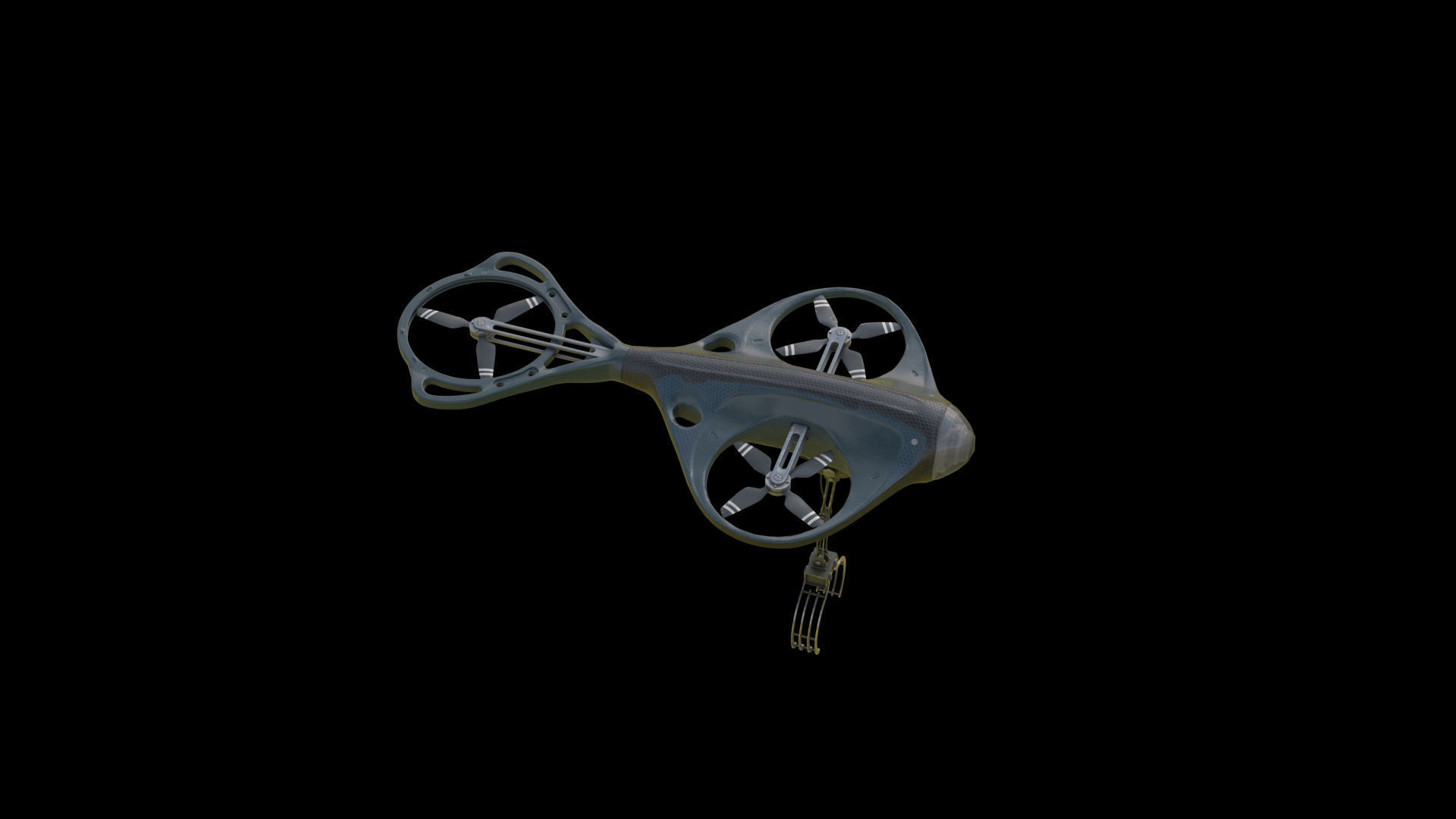Drone with Mechanical Arm Low-poly 3D model_6