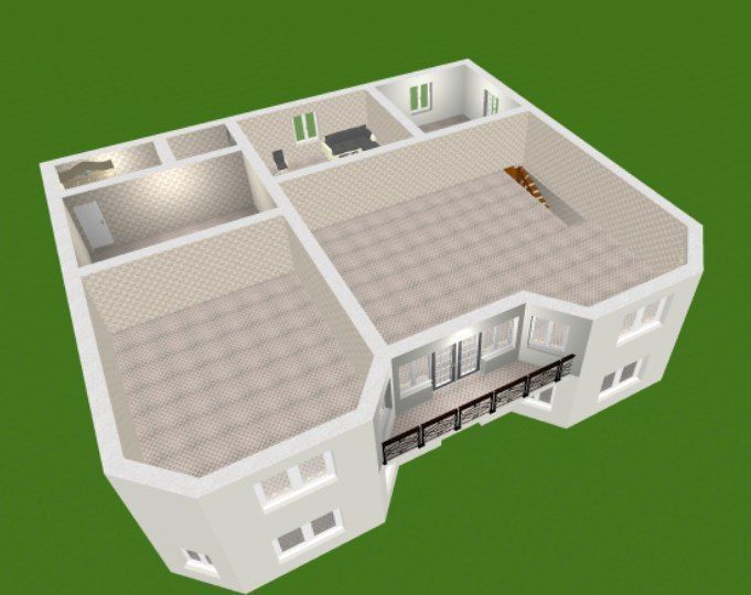2 storey 6 rooms 16x20 3D model_6