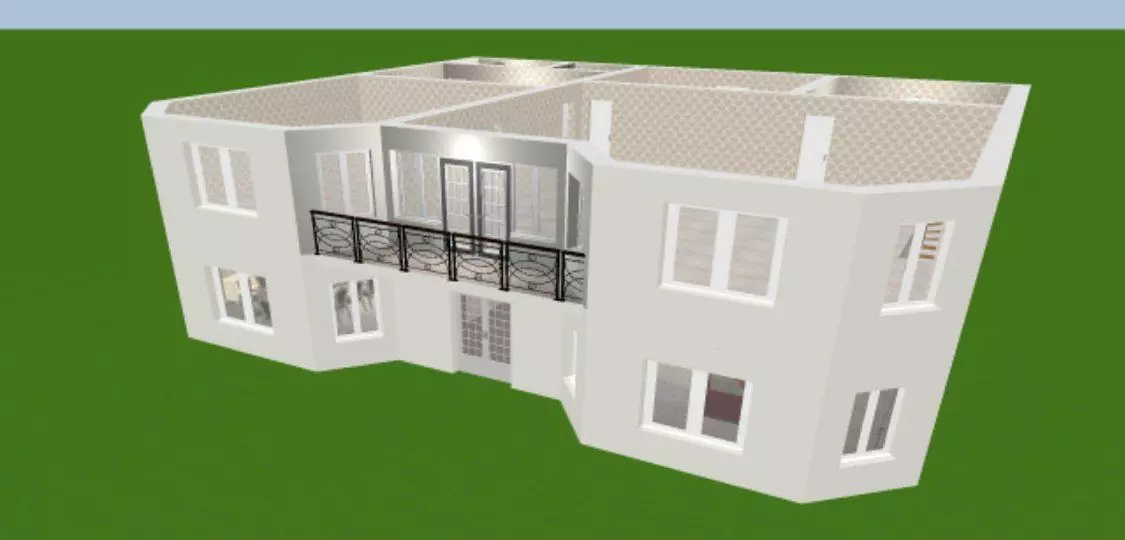 2 storey 6 rooms 16x20 3D model_0