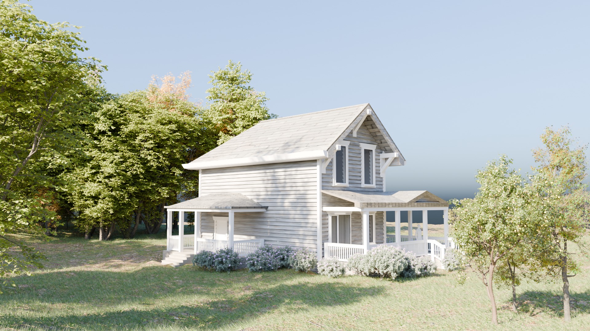 House 3d model Cape cod style  3D model_1