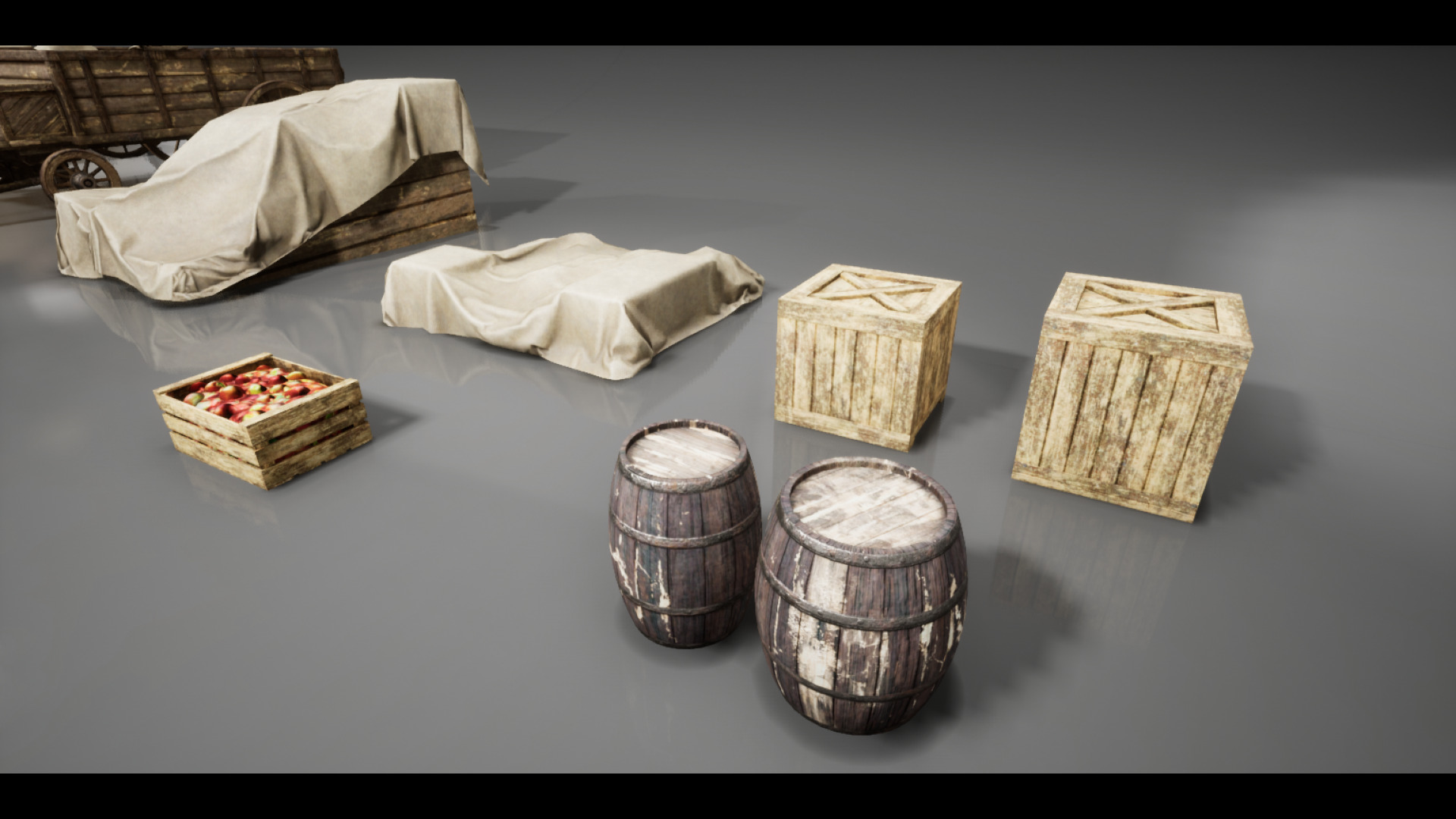 Trader Carriage Low-poly 3D model_12