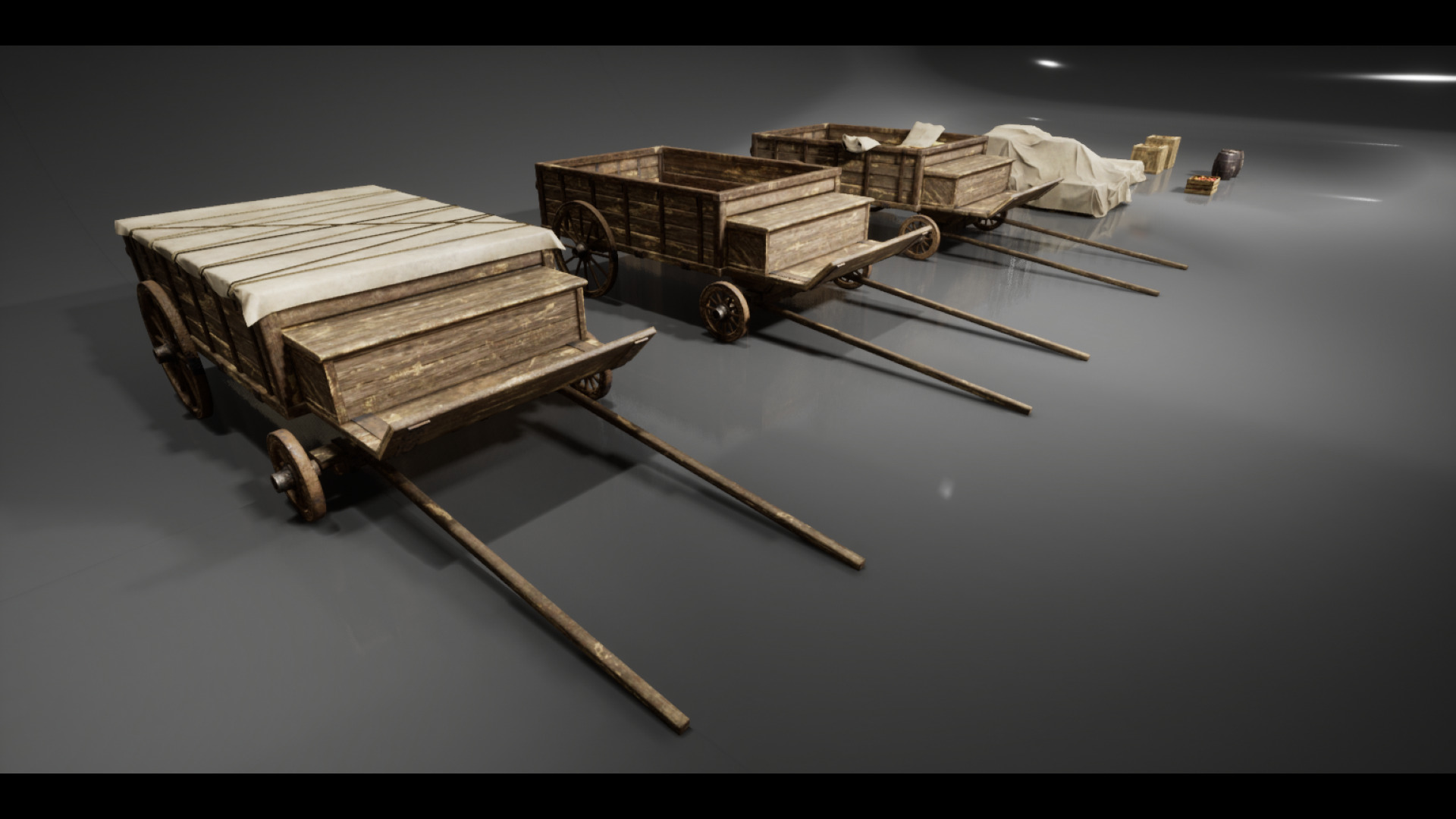 Trader Carriage Low-poly 3D model_10