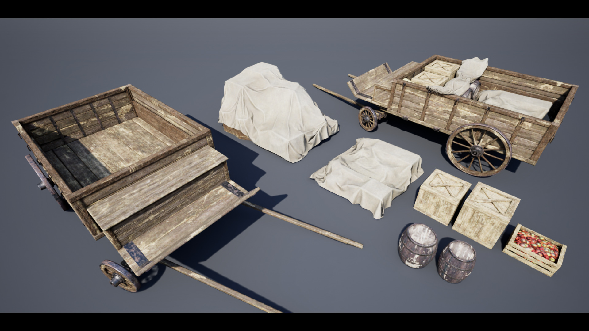 Trader Carriage Low-poly 3D model_4