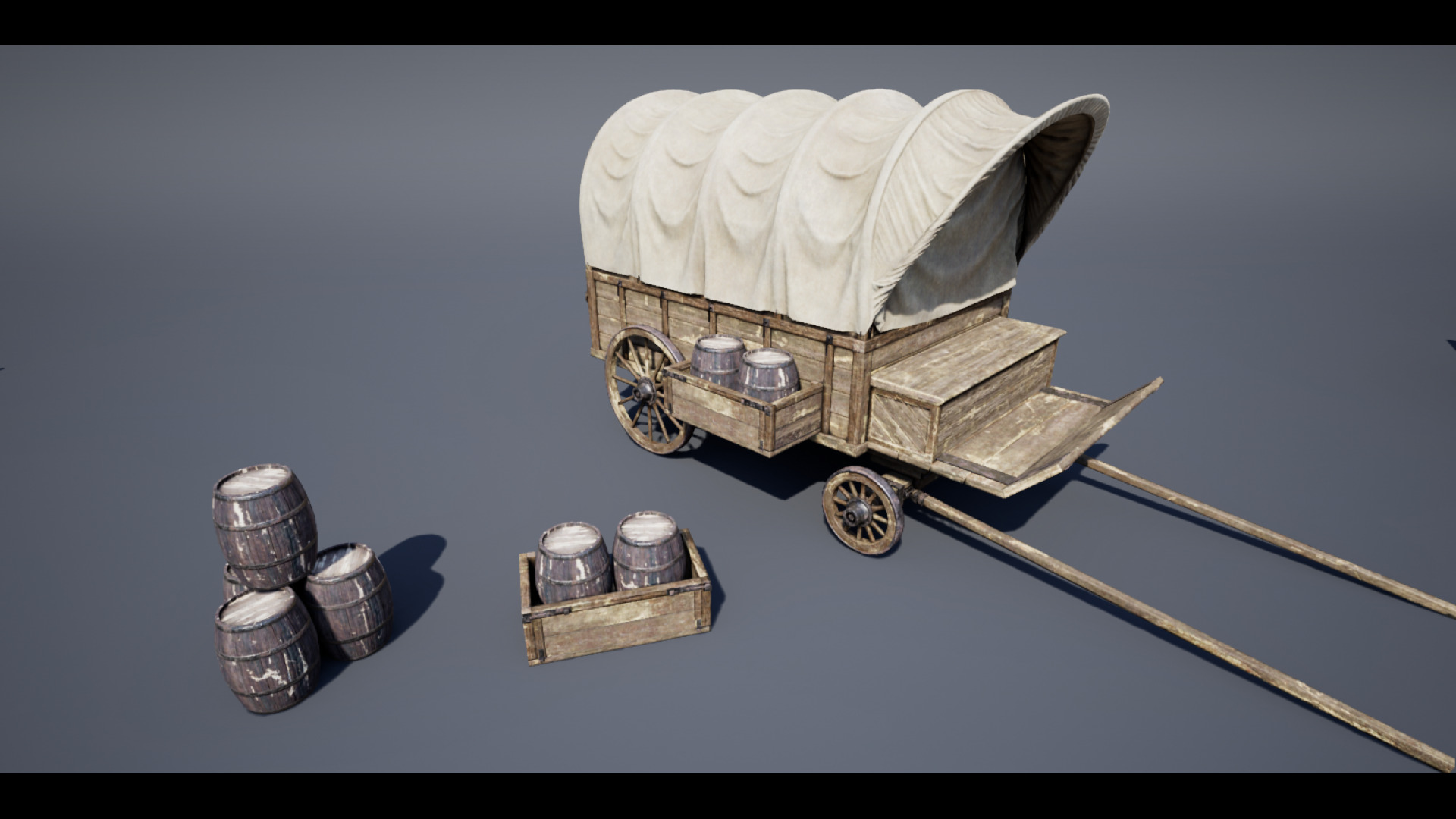 Trader Carriage Low-poly 3D model_6