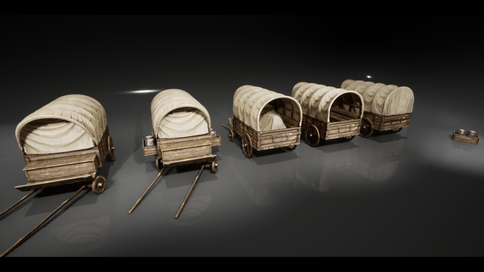 Trader Carriage Low-poly 3D model_11