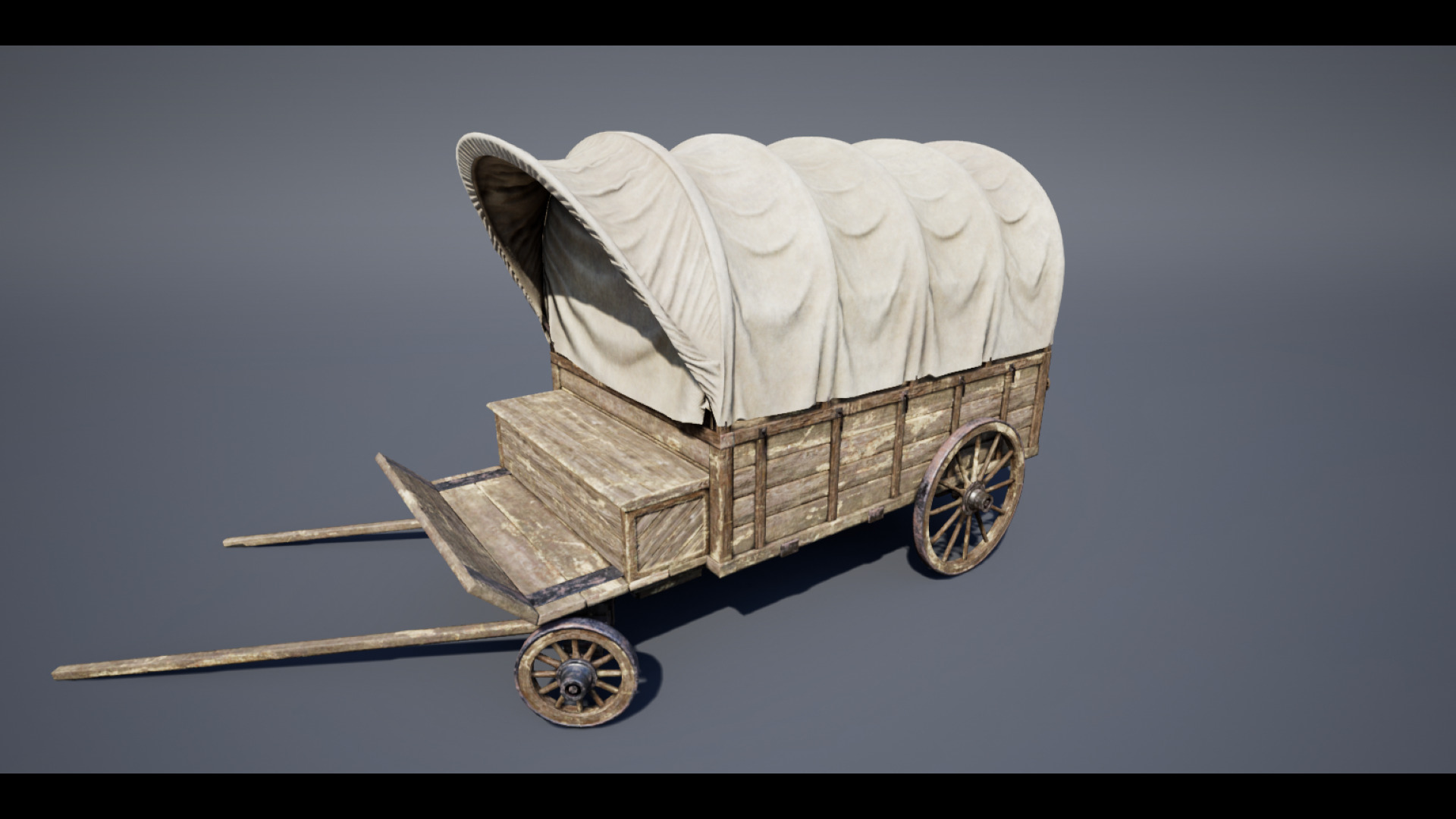 Trader Carriage Low-poly 3D model_1