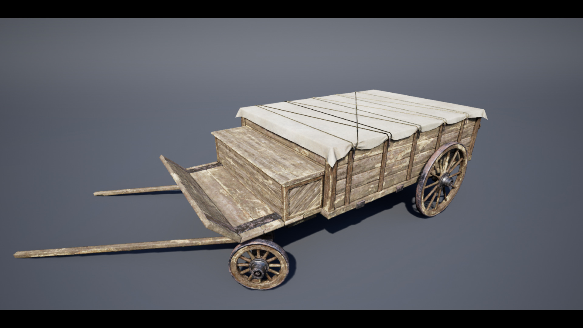 Trader Carriage Low-poly 3D model_2