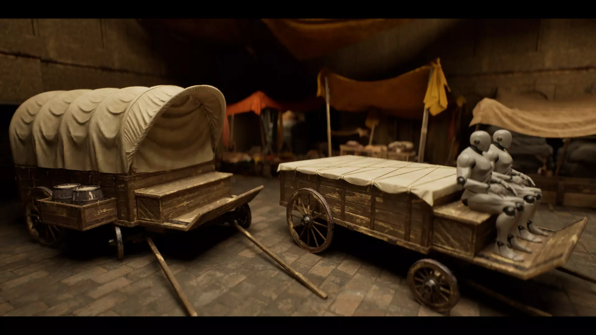 Trader Carriage Low-poly 3D model_0