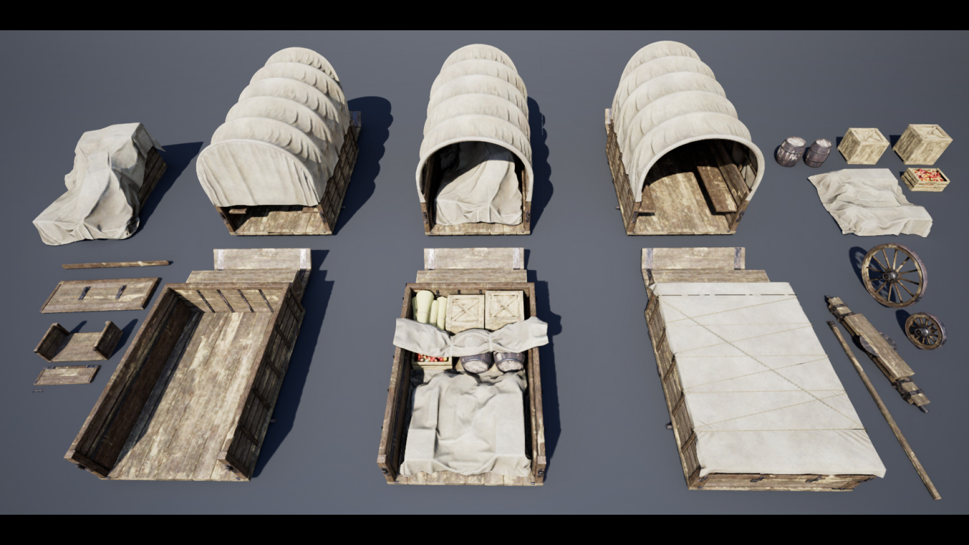 Trader Carriage Low-poly 3D model_8