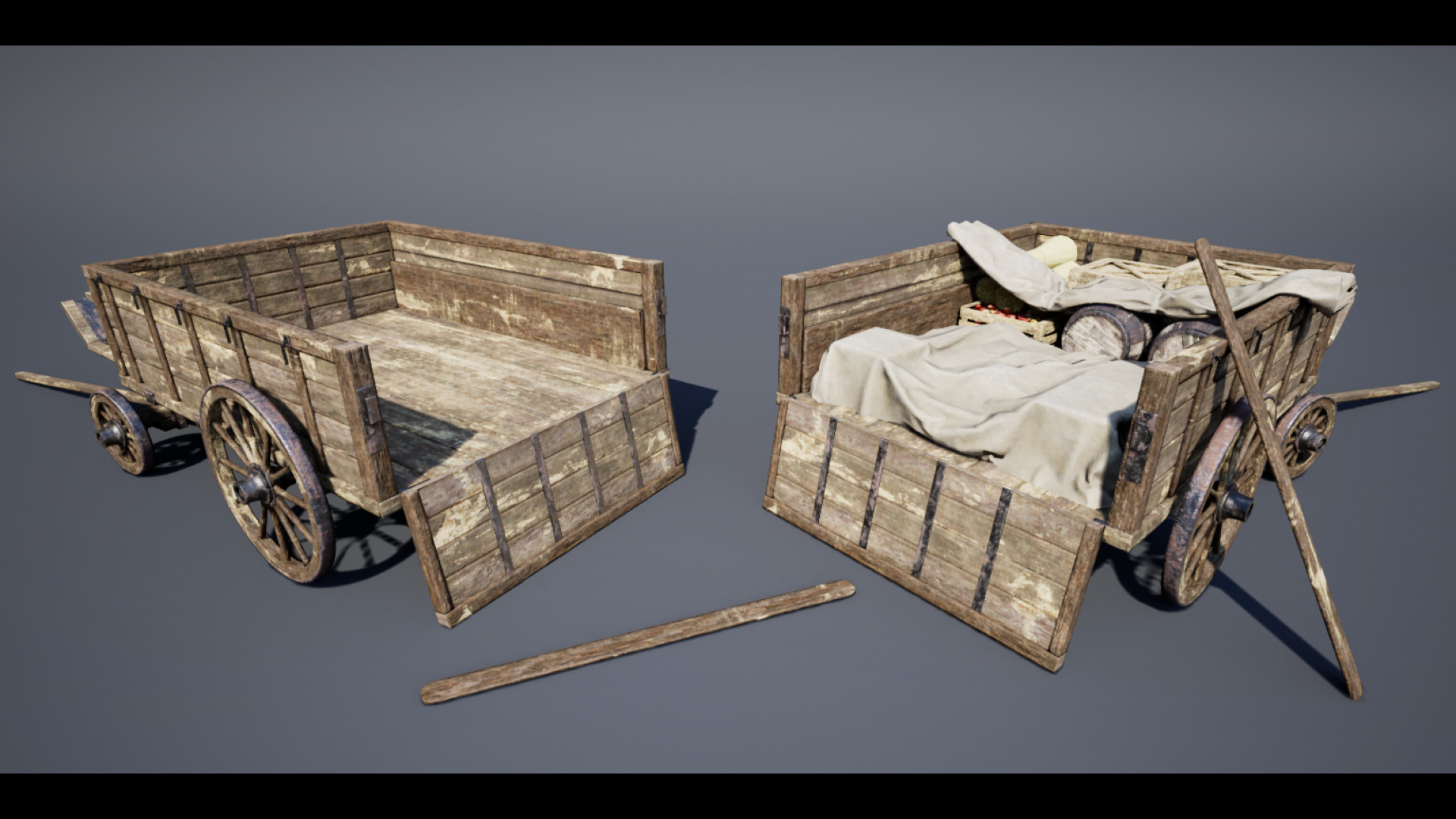 Trader Carriage Low-poly 3D model_3