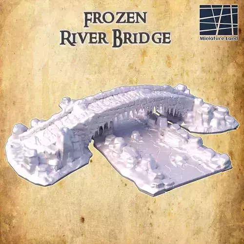 Frozen River Bridge Tabletop Terrain 28 MM