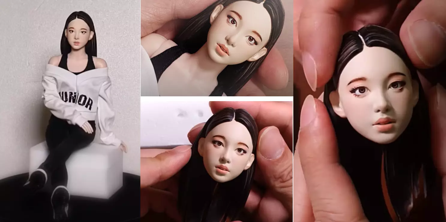 kpop female 12inch hottoys figure head 03 3D print model_0