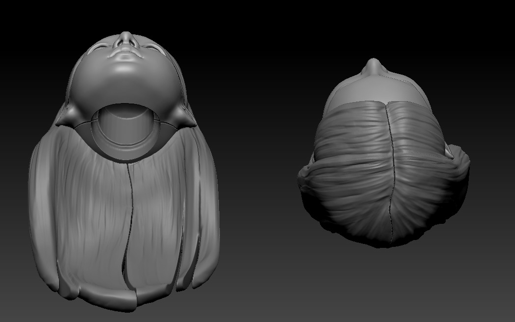 kpop female 12inch hottoys figure head 03 3D print model_4