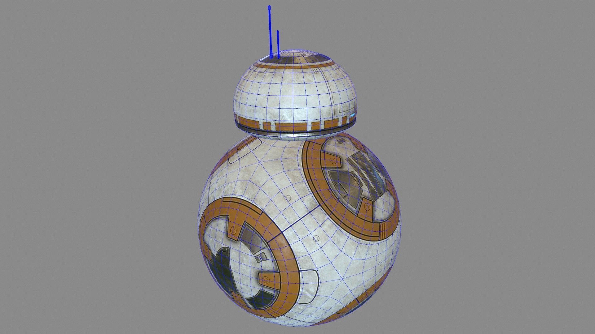 Star Wars BB-8 Robot Droid Low-poly 3D model_12