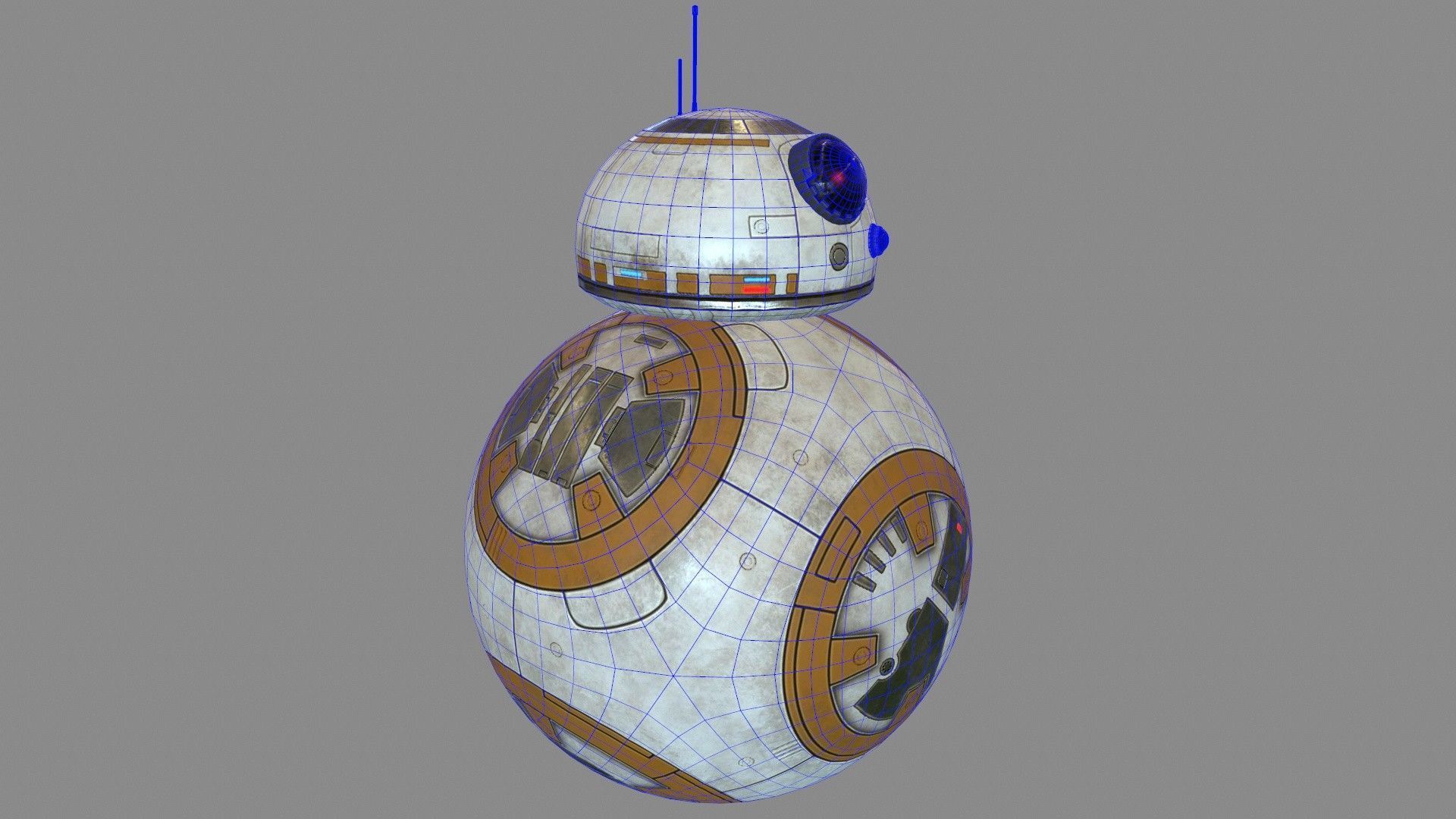 Star Wars BB-8 Robot Droid Low-poly 3D model_11