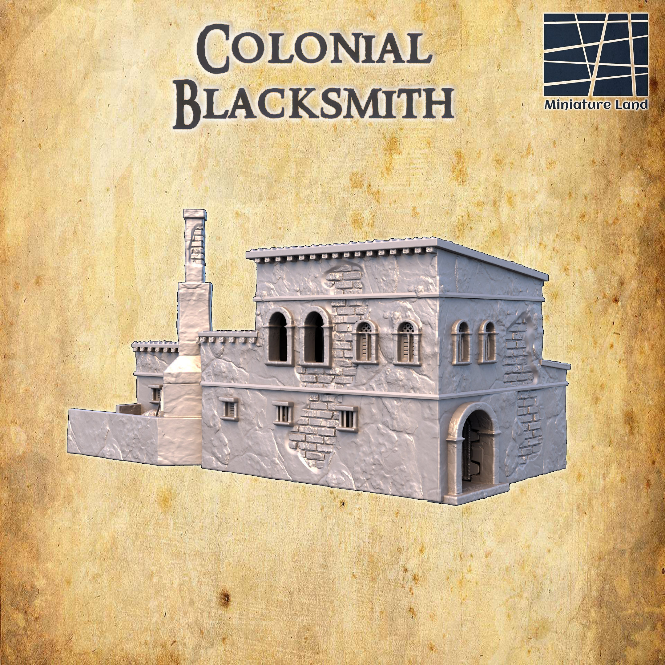 Colonial Blacksmith Tabletop Terrain 28 MM 3D print model_3