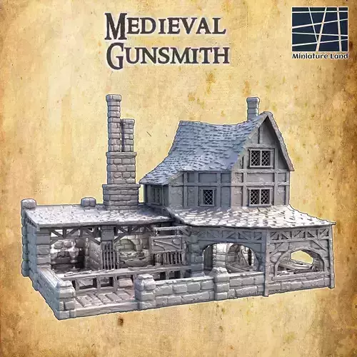Medieval Gunsmith Tabletop Terrain 28 MM