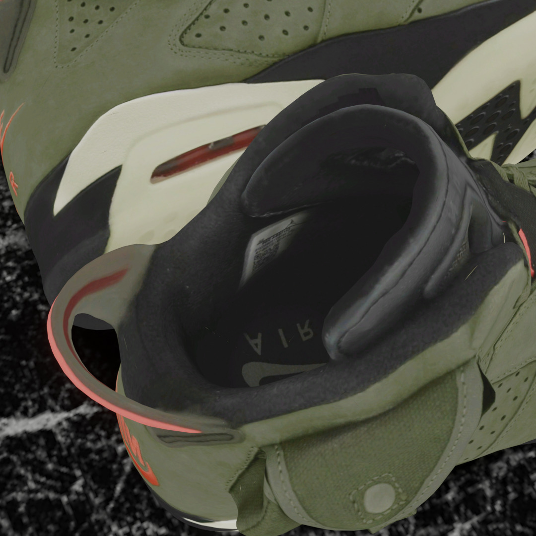 NIKE AIR JORDAN 6 GREEN 3D SHOES Low-poly 3D model_12
