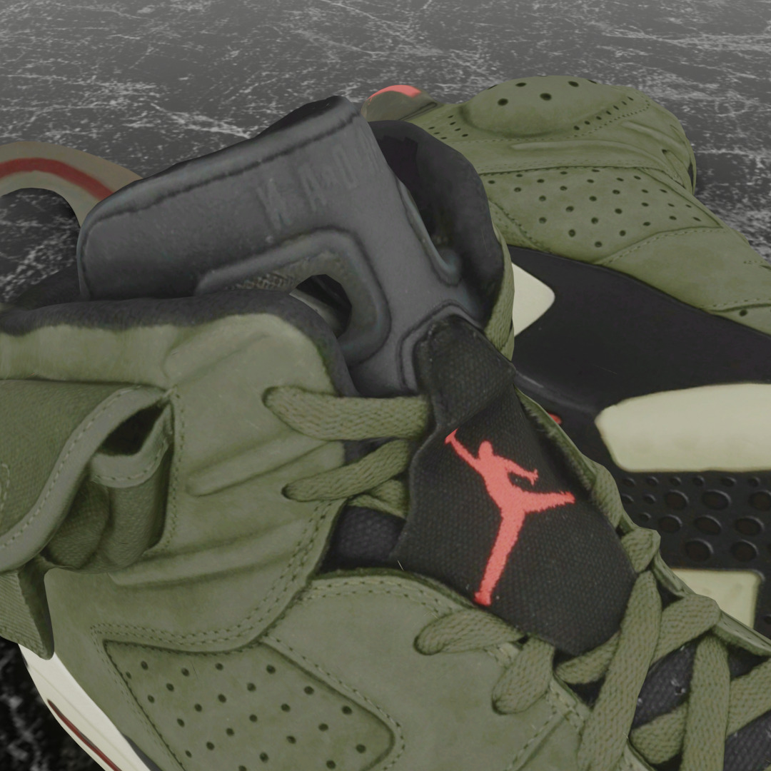 NIKE AIR JORDAN 6 GREEN 3D SHOES Low-poly 3D model_10