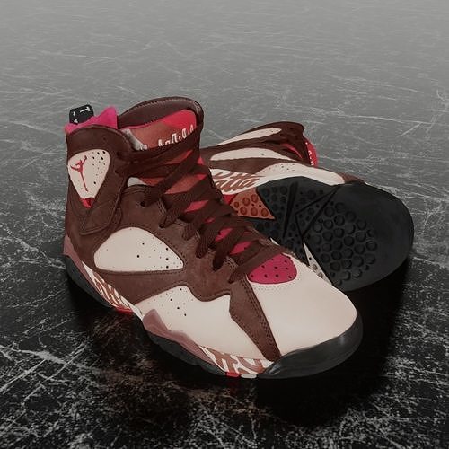 NIKE AIR JORDAN 7 X PATTA 3D SHOES Low-poly 3D model