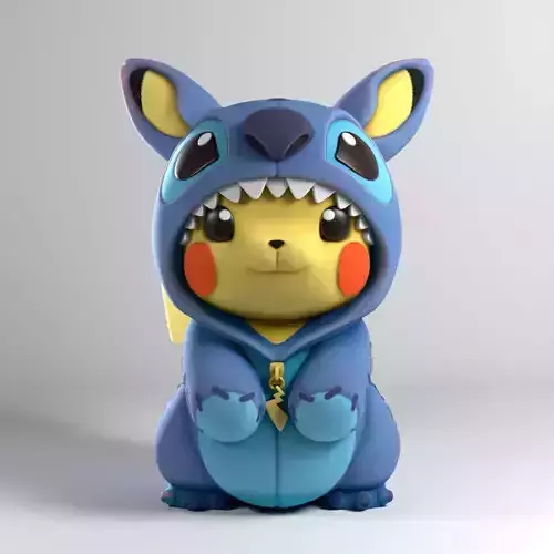 Pikachu with stitch pajamas 3D print model