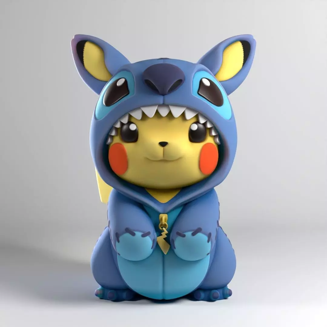Pikachu with stitch pajamas 3D print model_0