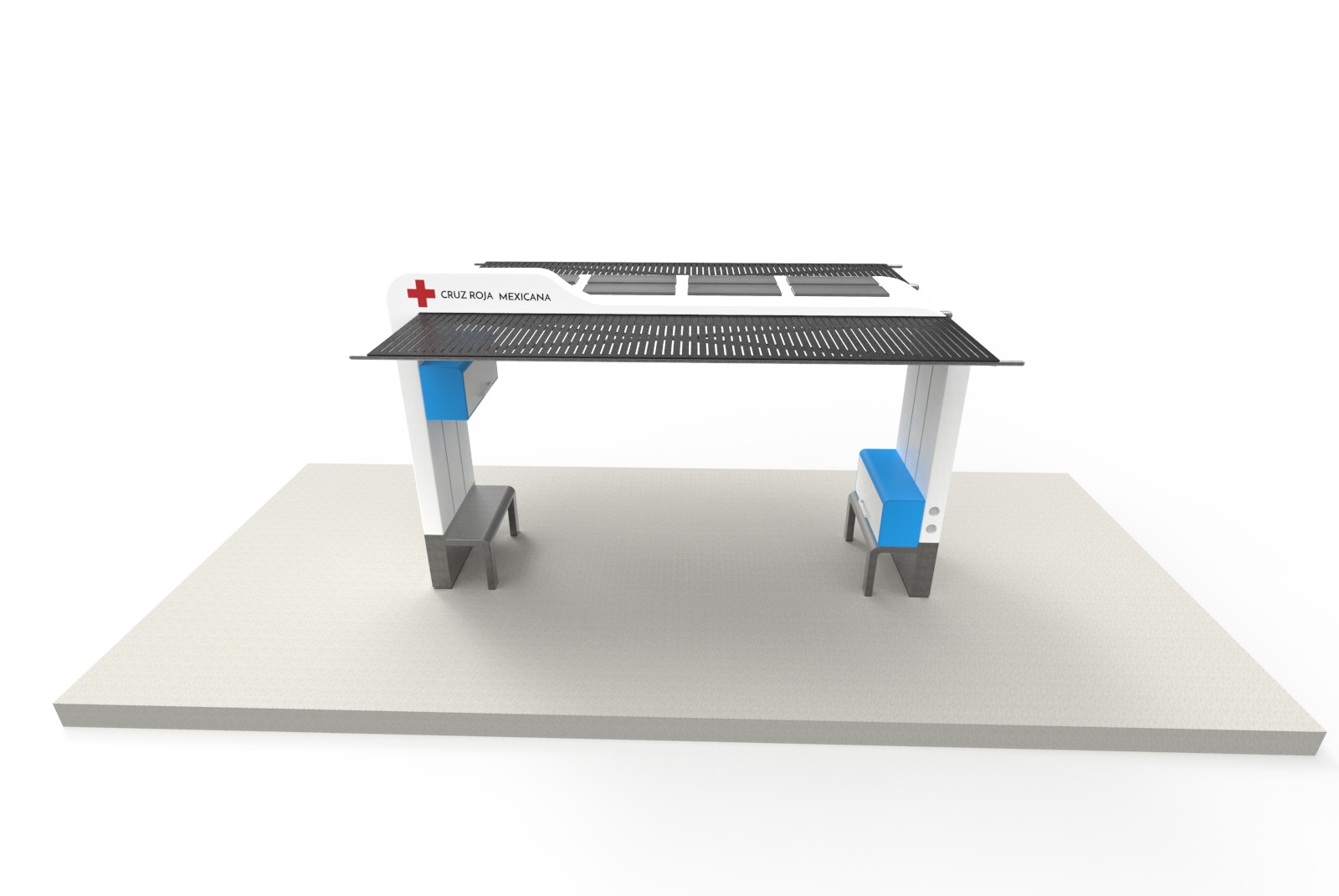 Estacion para asistencia de salud para personas en via publica 3D model_4