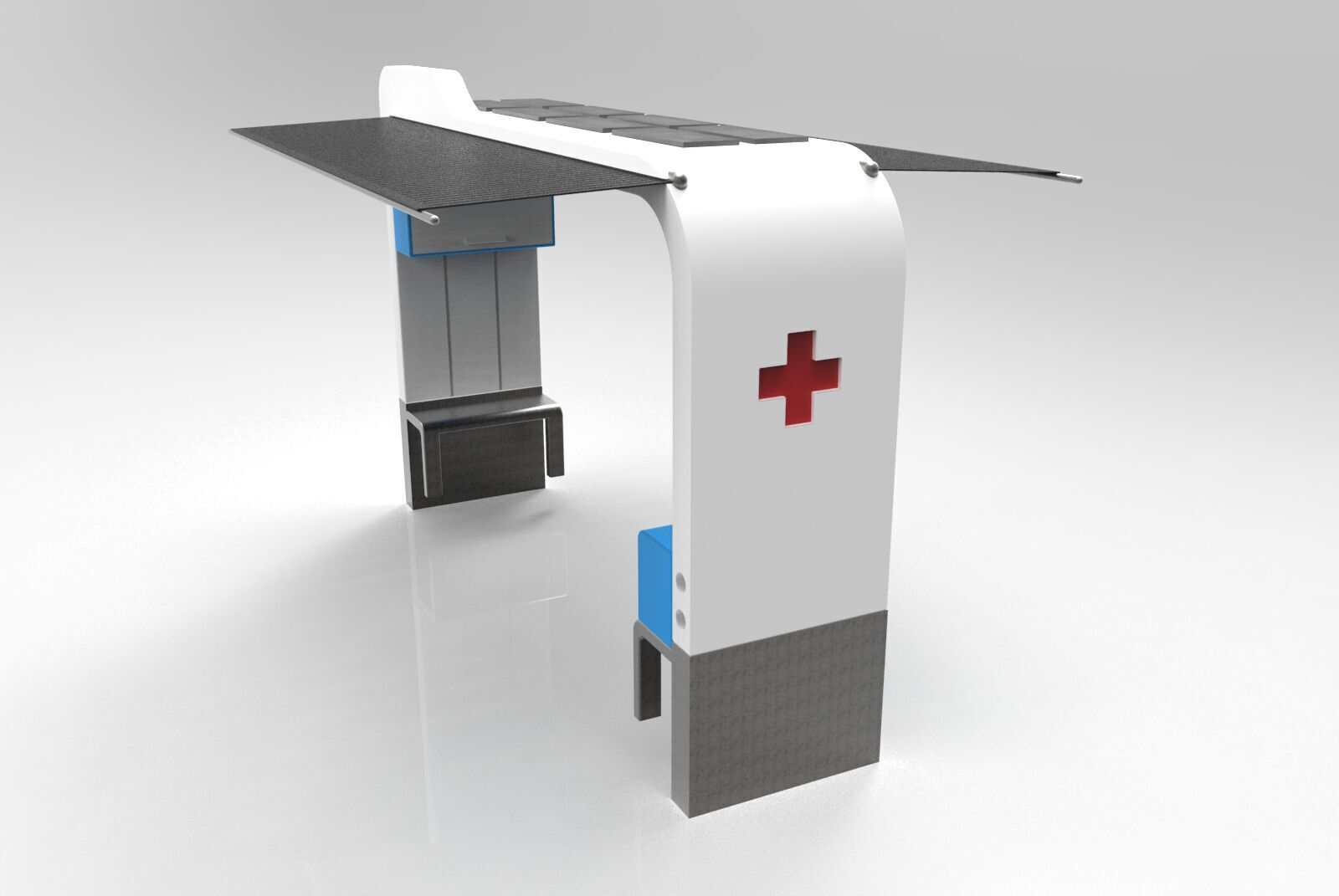 Estacion para asistencia de salud para personas en via publica 3D model_1