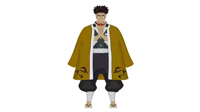 character Gyomei Himejima from demon slayers 3D model