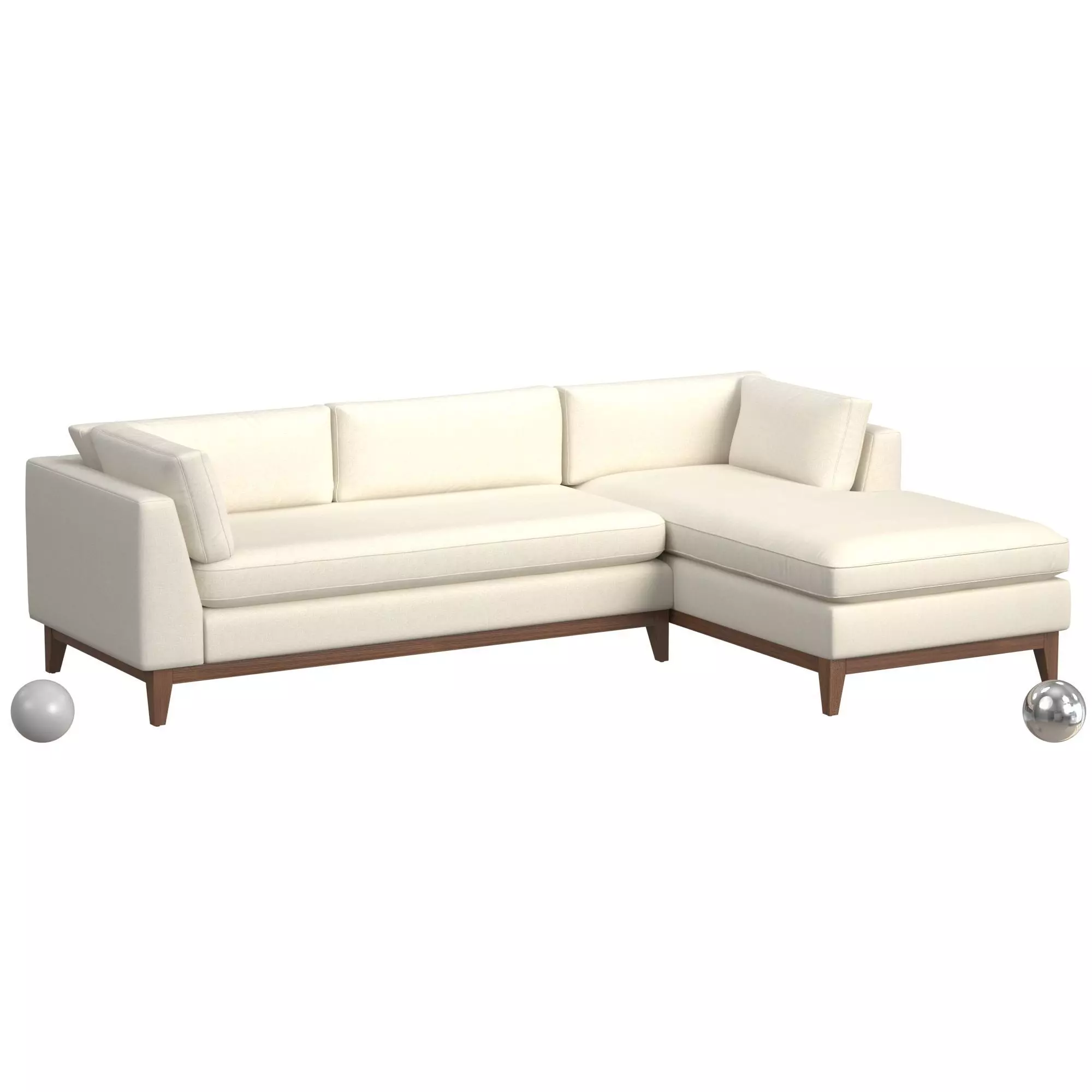 Angle Arm Sectional Sofa 3D model_0