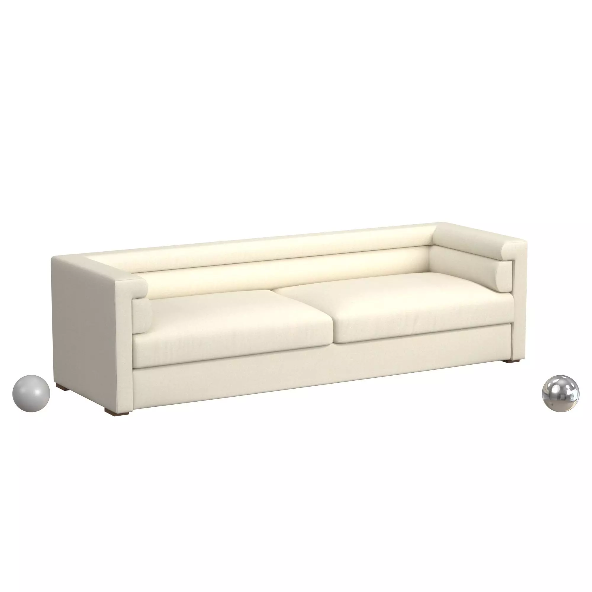 POLY and BARK Flora Sofa Mist White 3D model_0