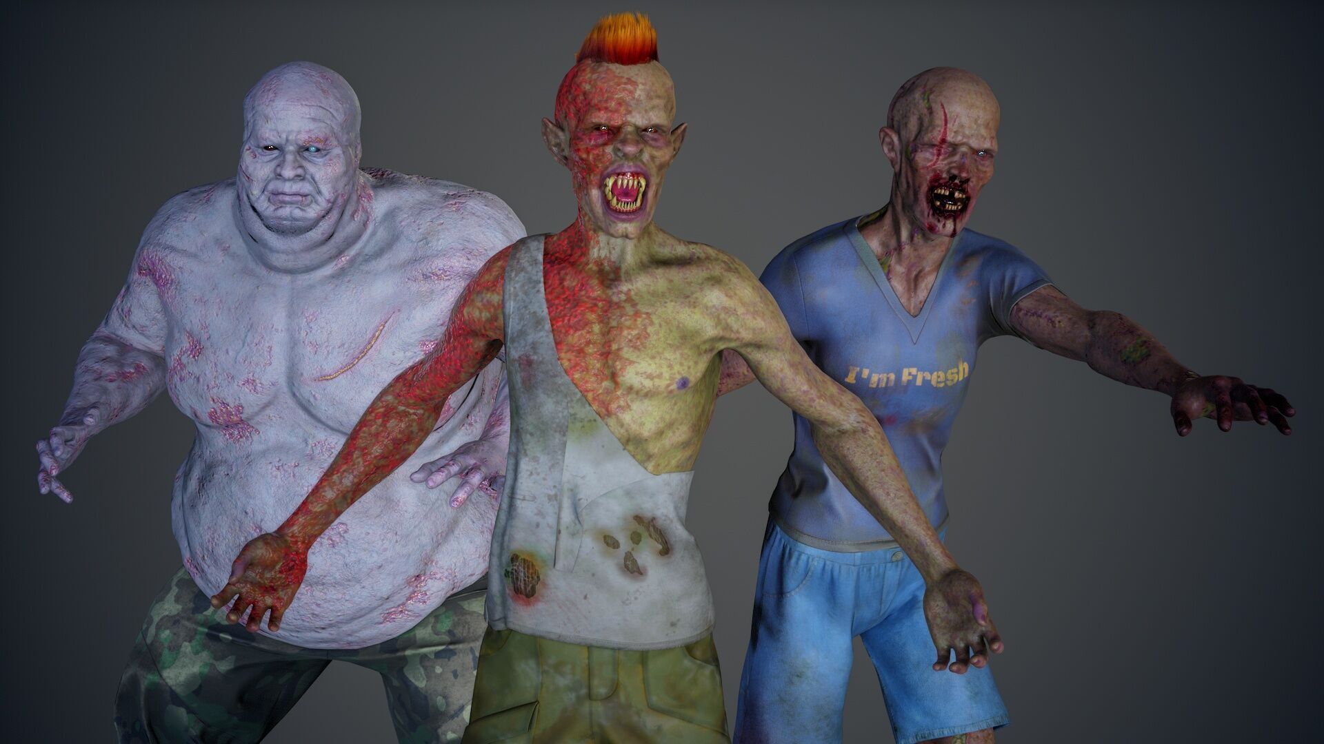 Super Zombie Pack 01b Low-poly 3D model_4