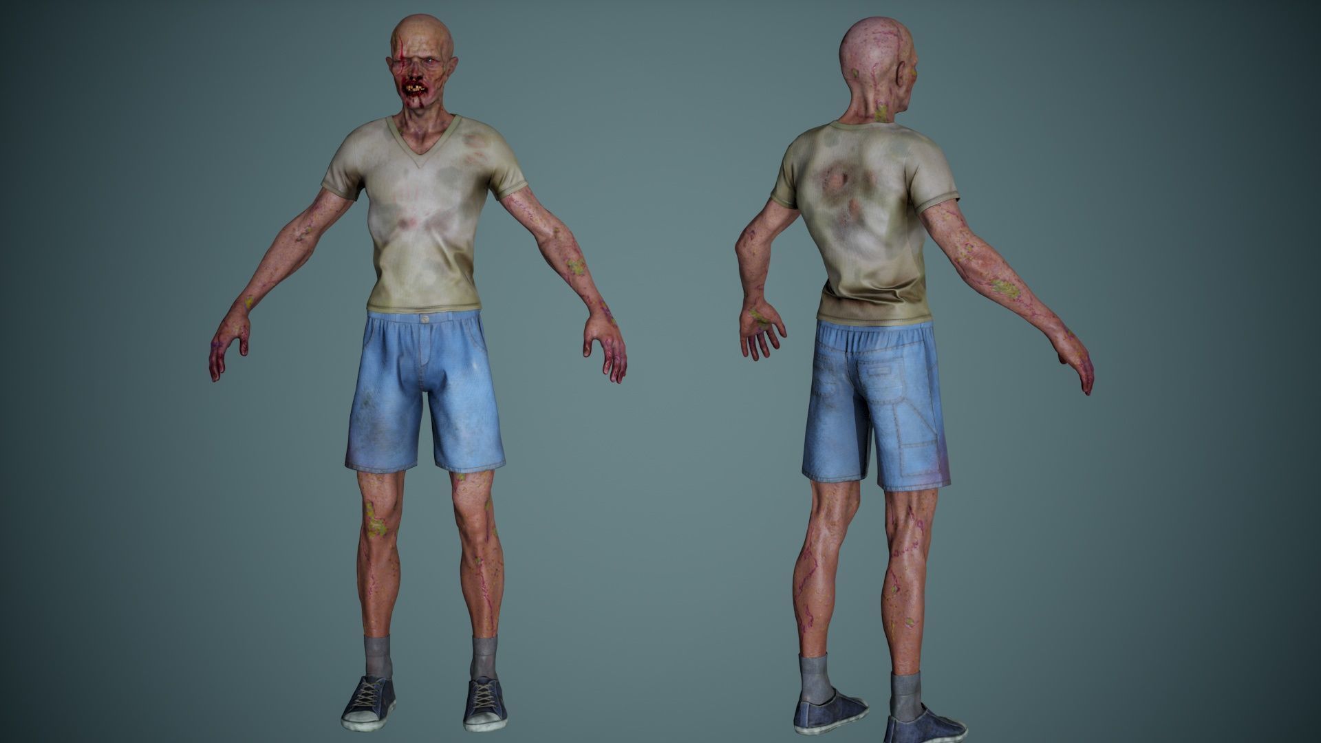 Super Zombie Pack 01b Low-poly 3D model_12