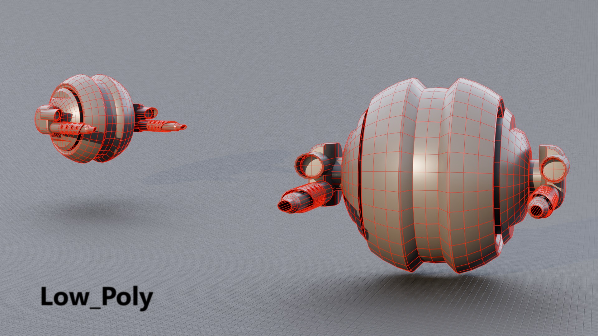 Fat Guard Low-poly 3D model_6