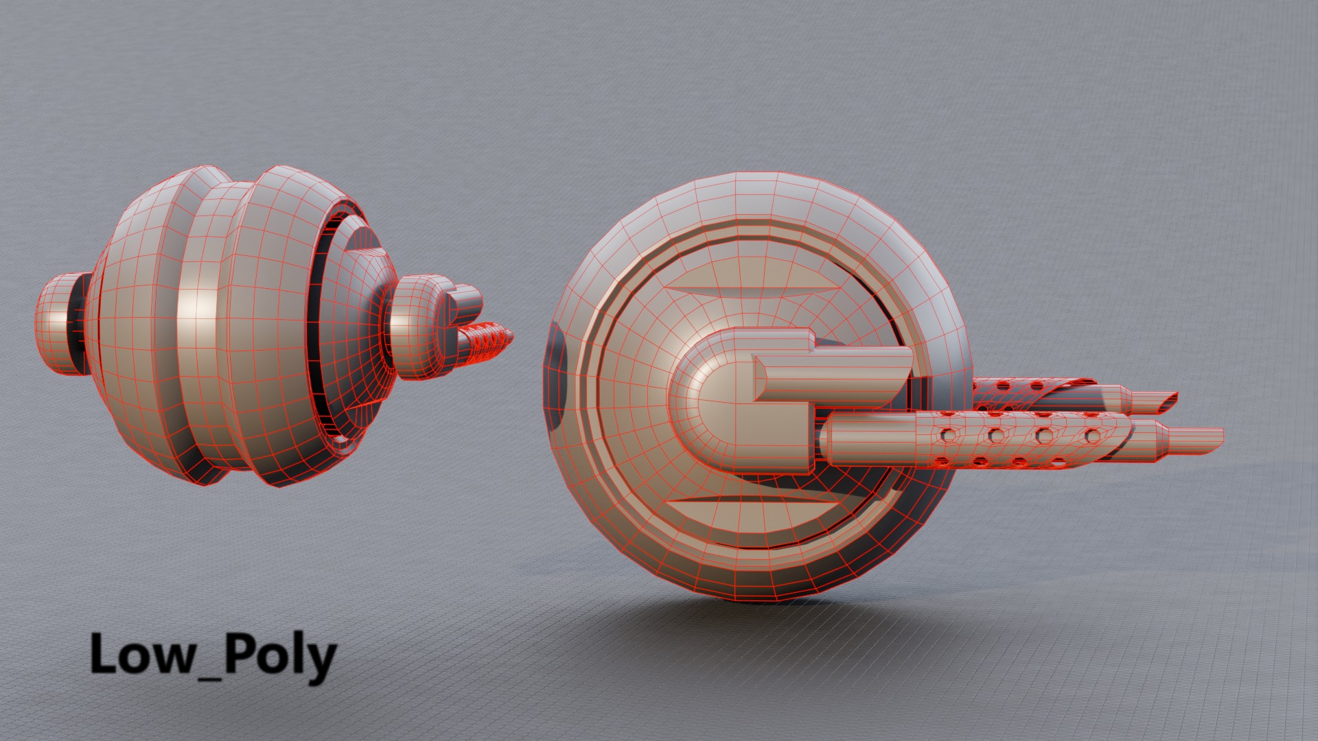 Fat Guard Low-poly 3D model_7