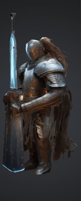 Epic Warrior 3D Model with Sword High Details Rigged Character 3D print model_1