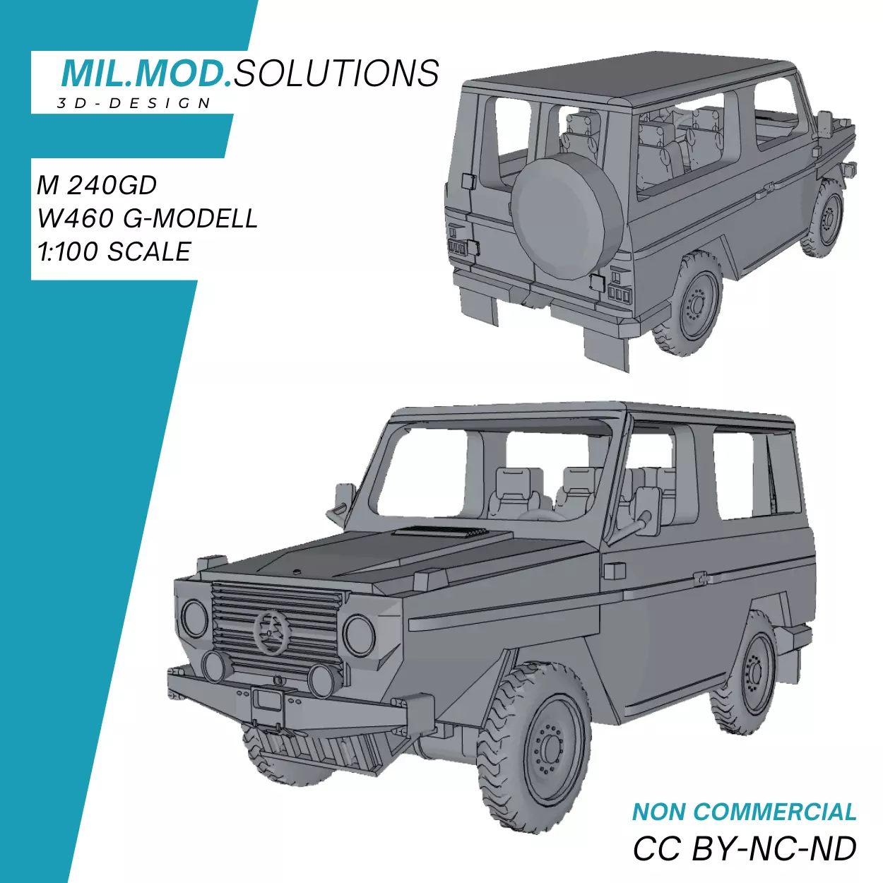 Mercedes 240GD W460 3D print model