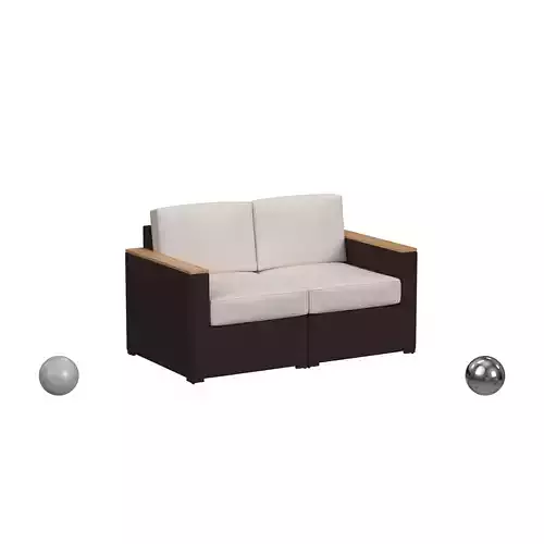 Palm Springs Brown Outdoor Loveseat