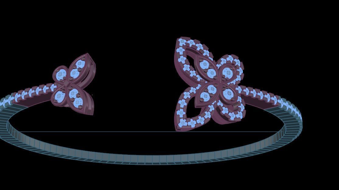 Fashion Bracelet Graff butterfly 3D print model_3